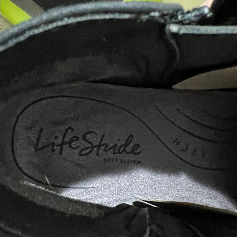 Life Stride Black Ankle Boots with White Sole - Picture 6 of 7